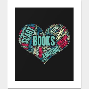 Book Lover Gift Reading Bookworm Heart product Posters and Art